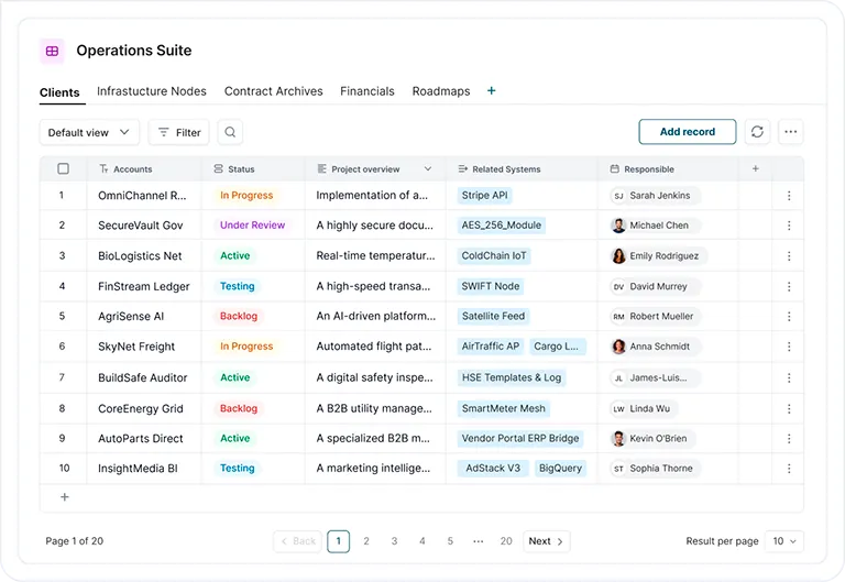 FuseBase apps interface