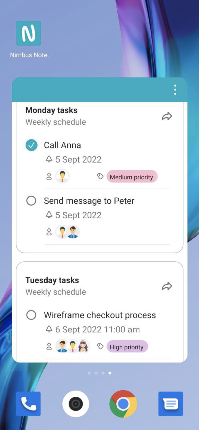 All tasks list widget allows you to view all task lists from the selected workspace in one place.
