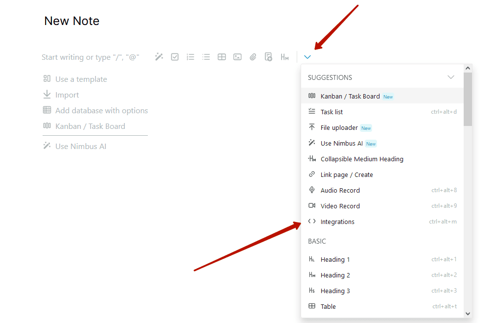 Create a new page