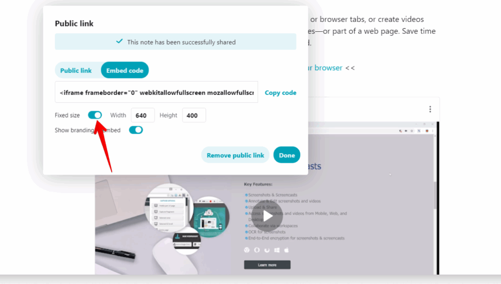 You can change the size of the embed, and set the height and width