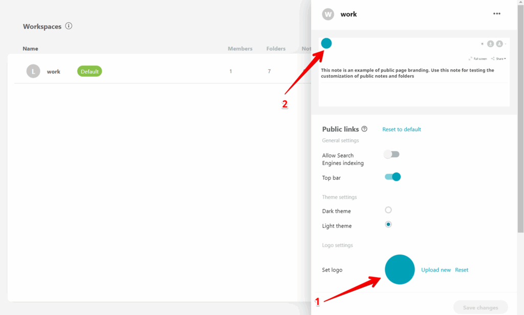 To do this, you just need to go to the admin panel and select a workspace.