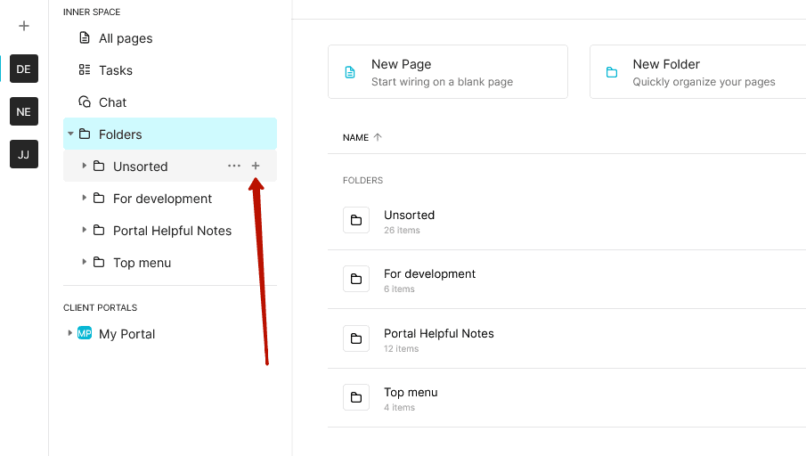 Create a new page