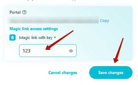 Enter the desired key and click on Save changes. Image powered by FuseBase