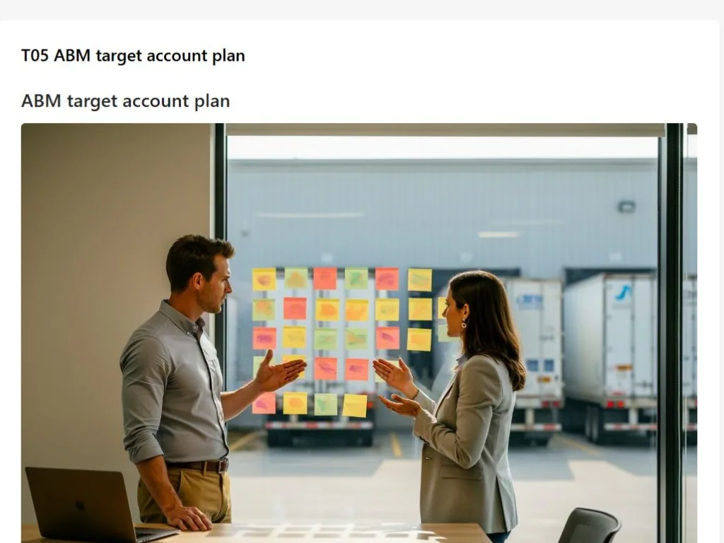 Screenshot of the ABM target account plan document page