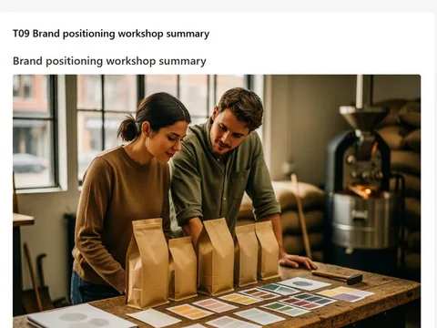 Screenshot of the Brand positioning workshop summary document page