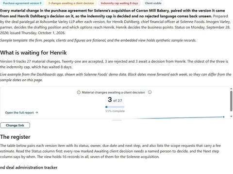 Draft version decision register: actual FuseBase page content below its header image