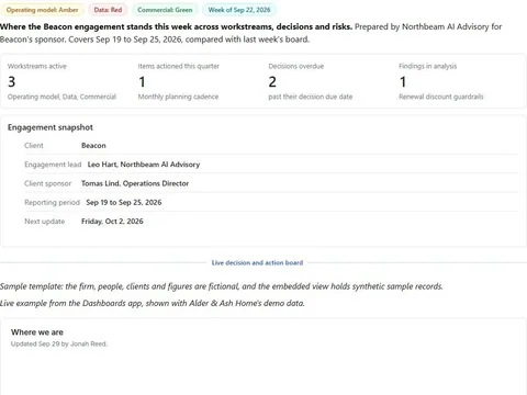 Screenshot of the Engagement status update document page