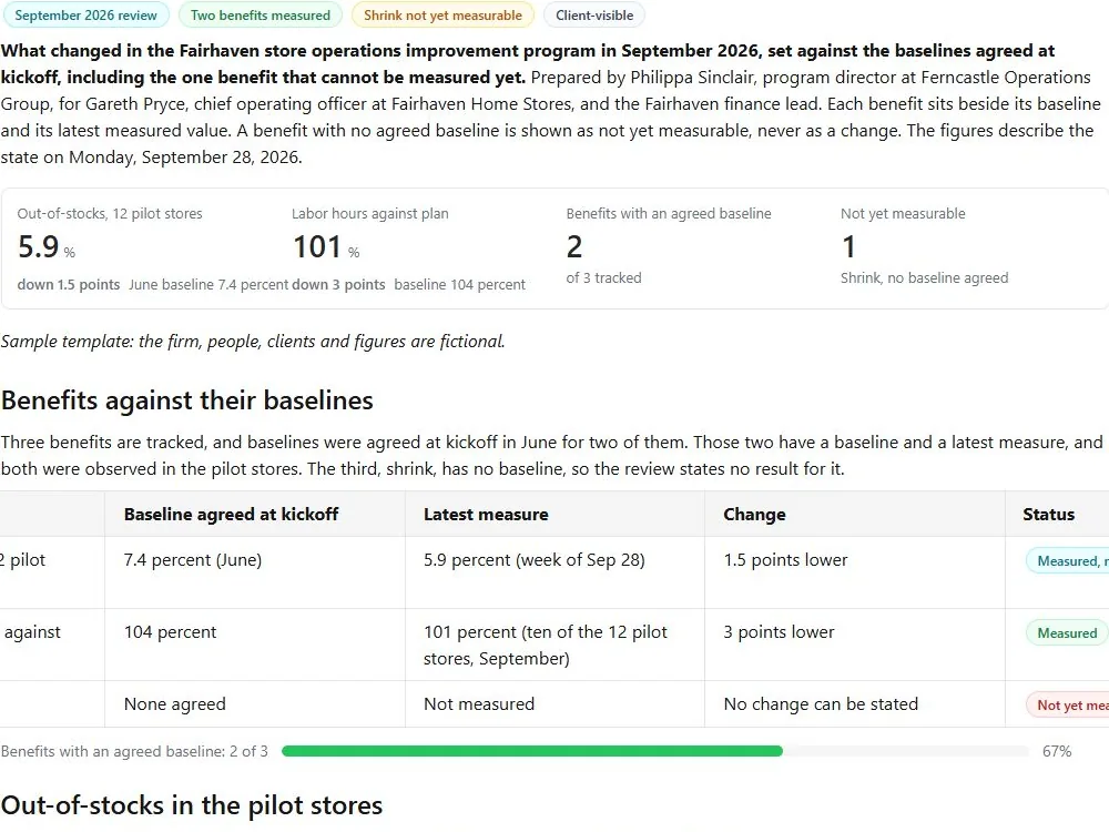 Monthly value review: actual FuseBase page content below its header image