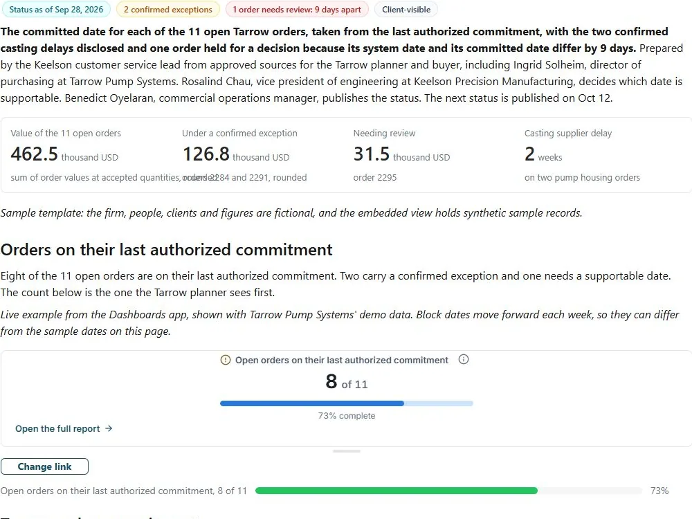 Open order commitment status: actual FuseBase page content below its header image