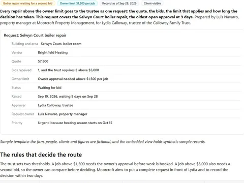 Owner approval request: actual FuseBase page content below its header image