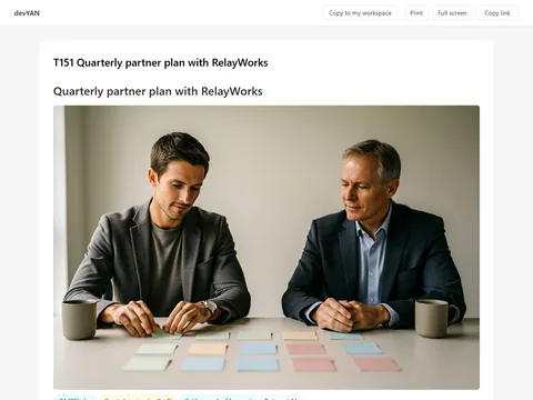 Native T151 Quarterly partner plan with RelayWorks page title and header image
