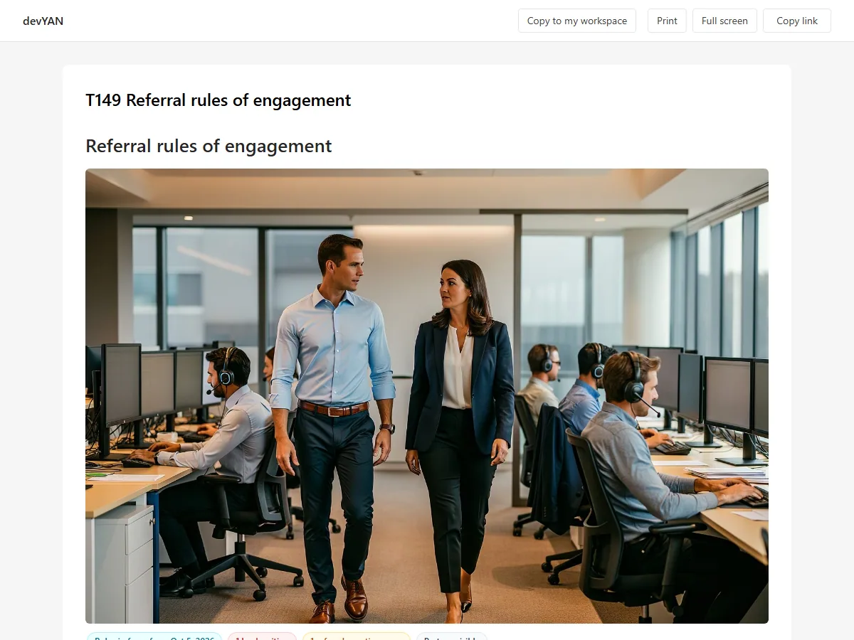 Native T149 Referral rules of engagement page title and header image