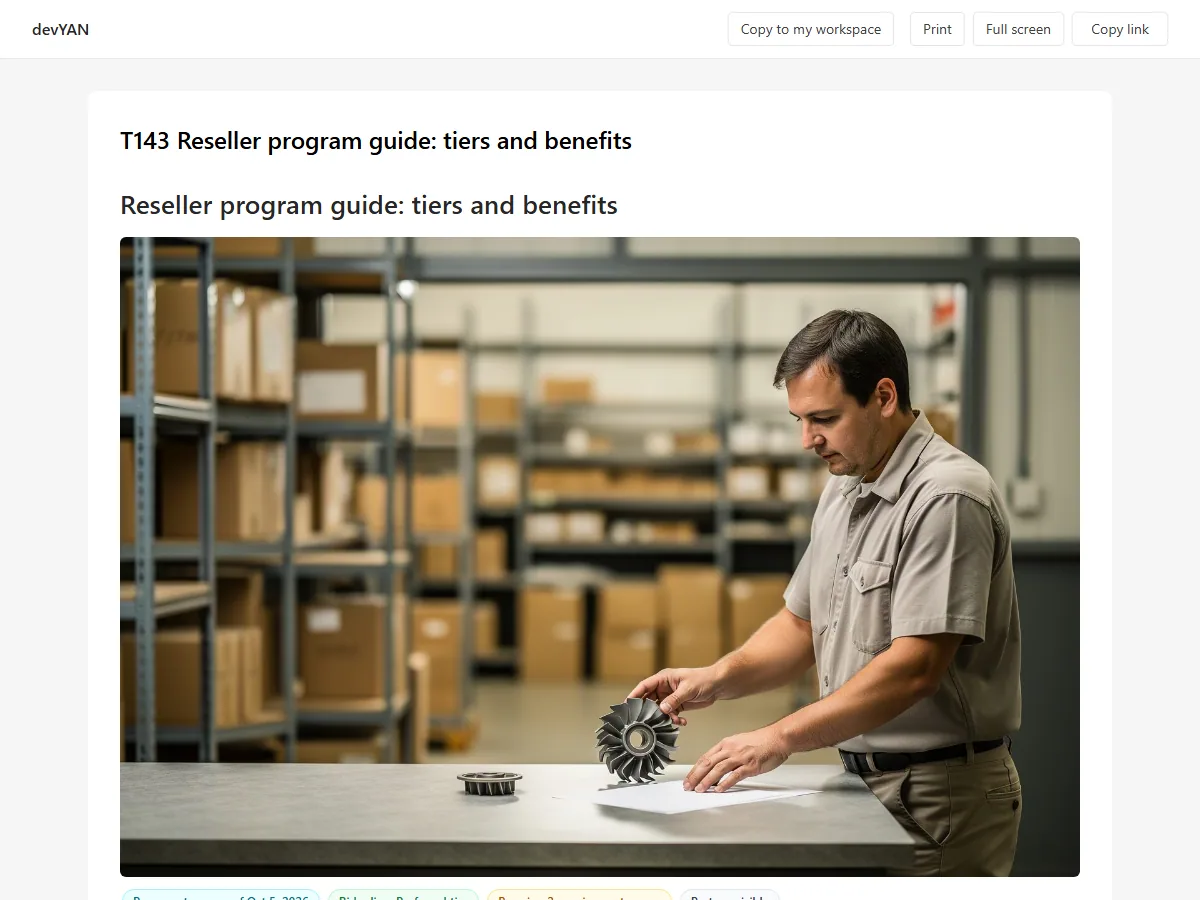 Native T143 reseller program guide title and hero image