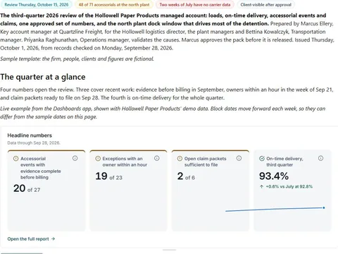 Shipper exception review pack: actual FuseBase page content below its header image