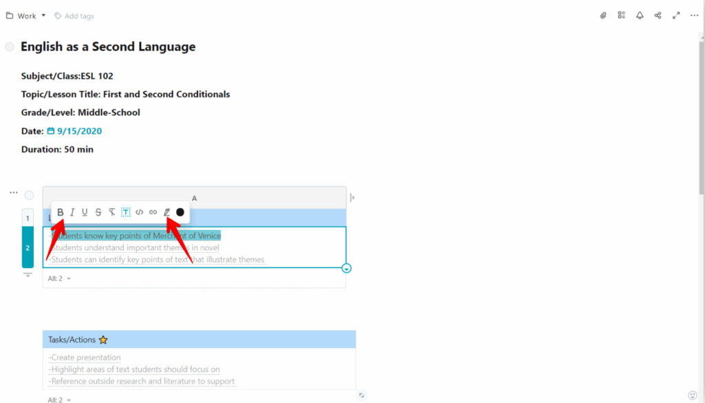 Is it possible to make the placeholder text bold or highlight it with a marker?