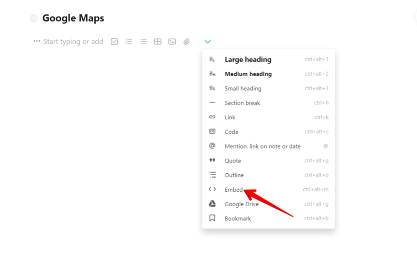 Adding Embedded Google Maps to FuseBase