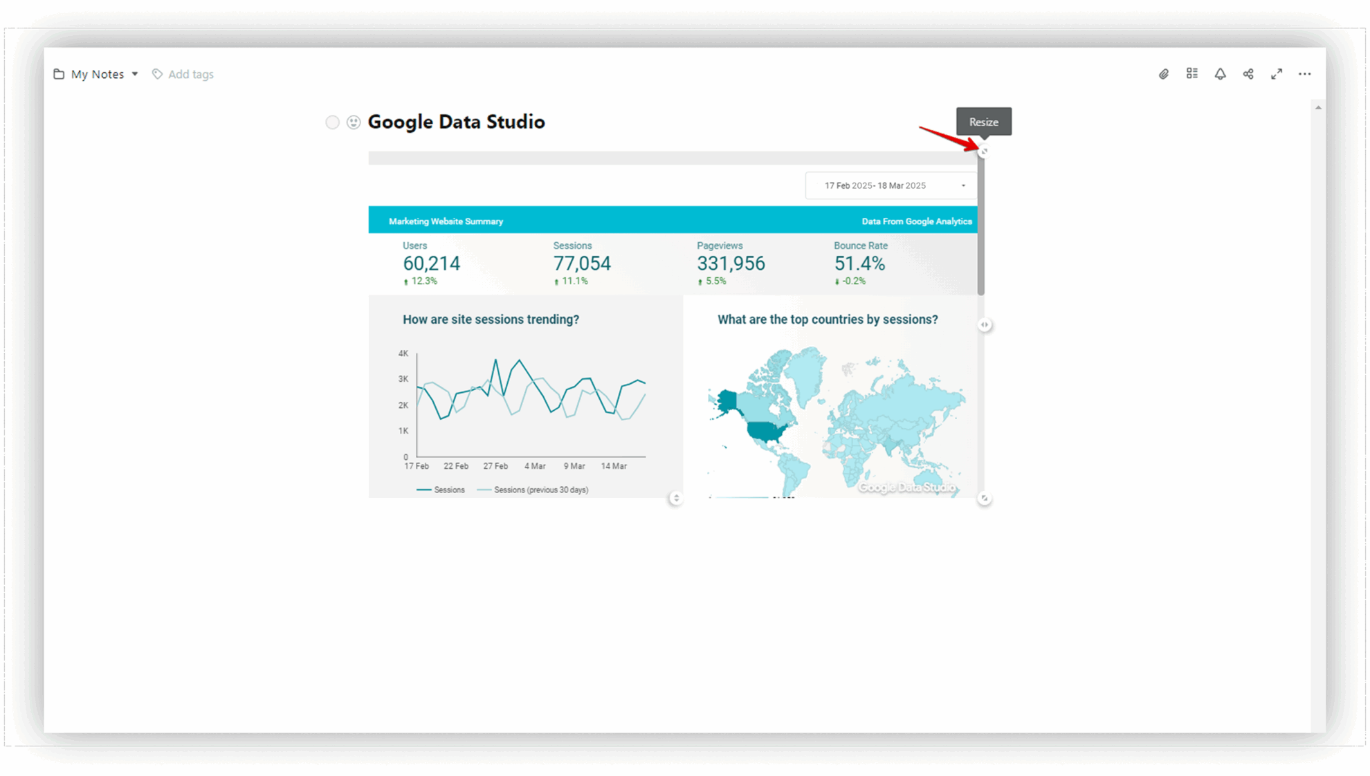 Embed Google Data Studio - FuseBase