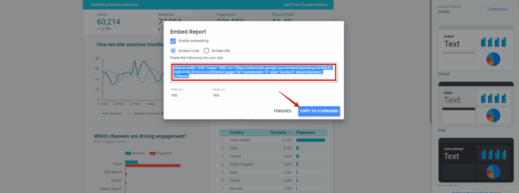 Copy the Embed Code.