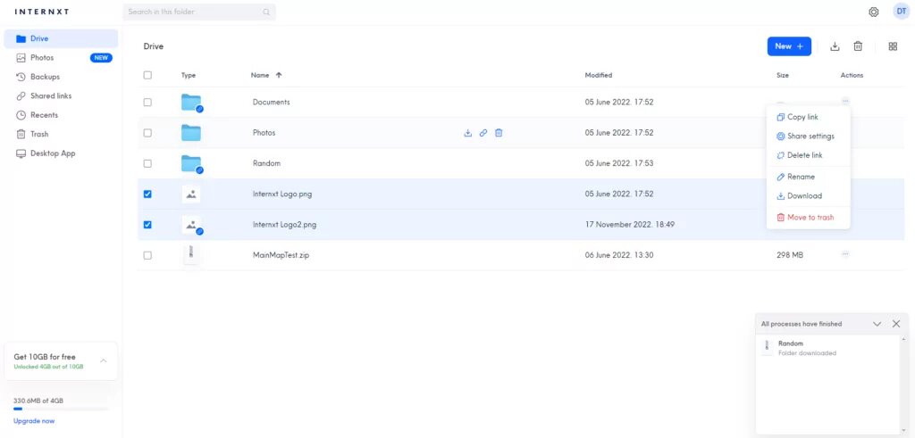 Internxt is One of the Best Alternatives to Google Drive in 2023. Image powered by Nimbus Platform