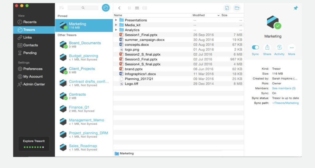 Tresorit is One of the Best Alternatives to Google Drive in 2023. Image powered by Nimbus Platform