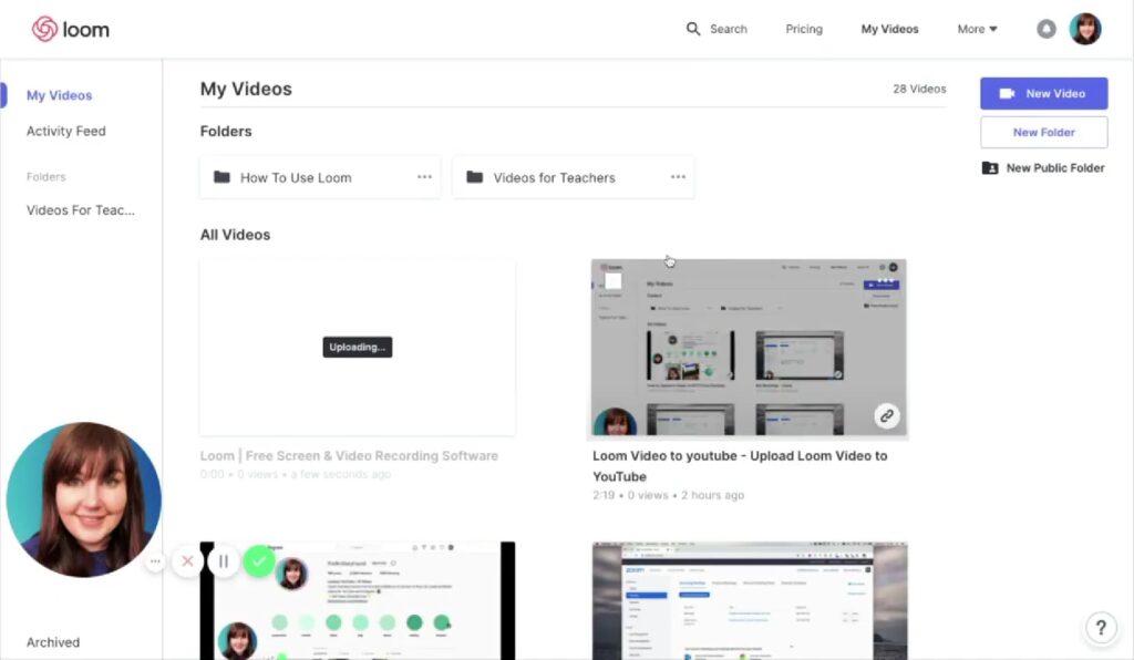 Loom for YouTube. Image powered by Nimbus Platform