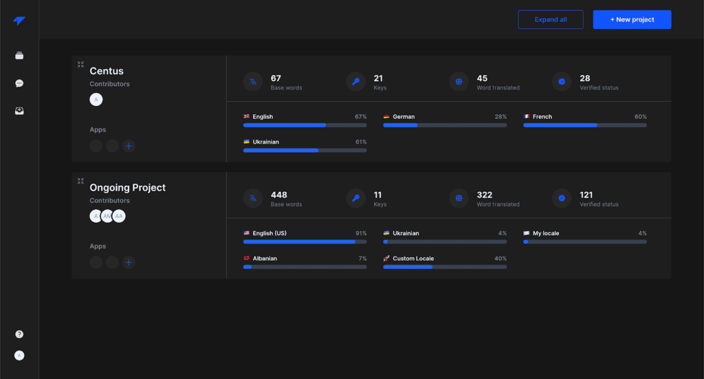 Centus is a cloud-based localization management software. 