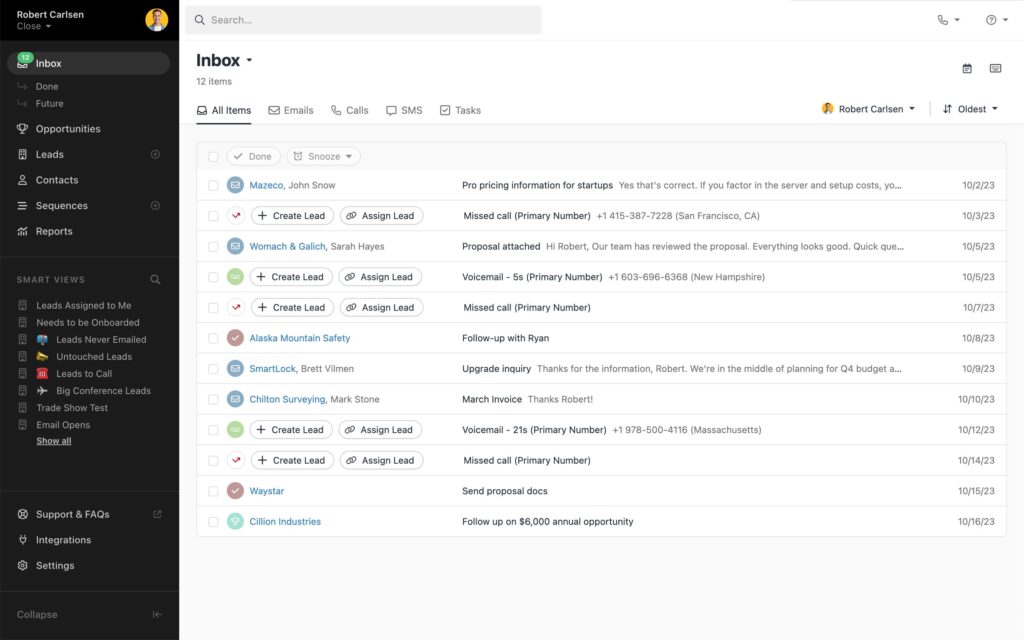 Close is a GoHighLevel Alternative. Image by FuseBase