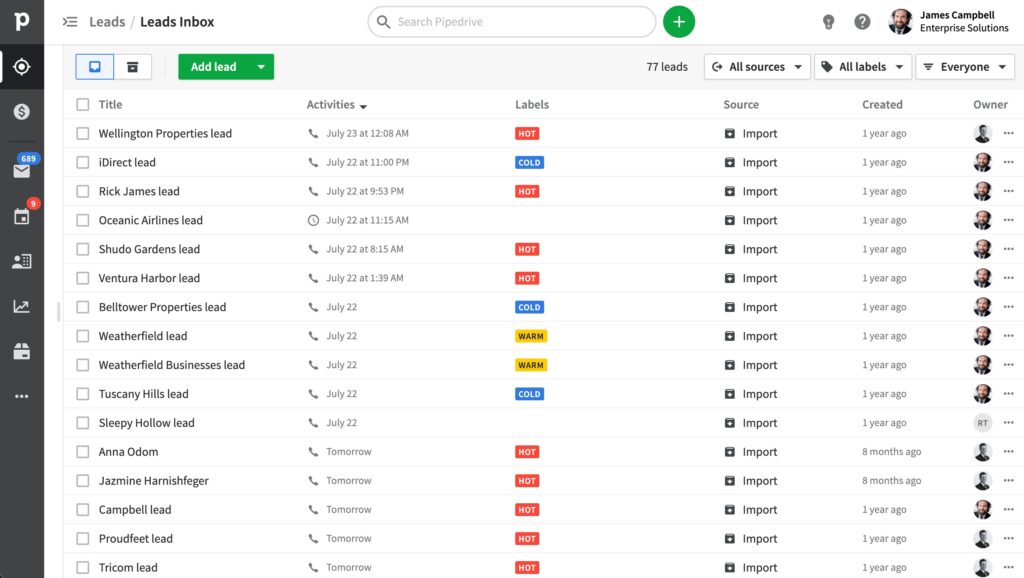 Pipedrive is a GoHighLevel Alternative. Image by FuseBase