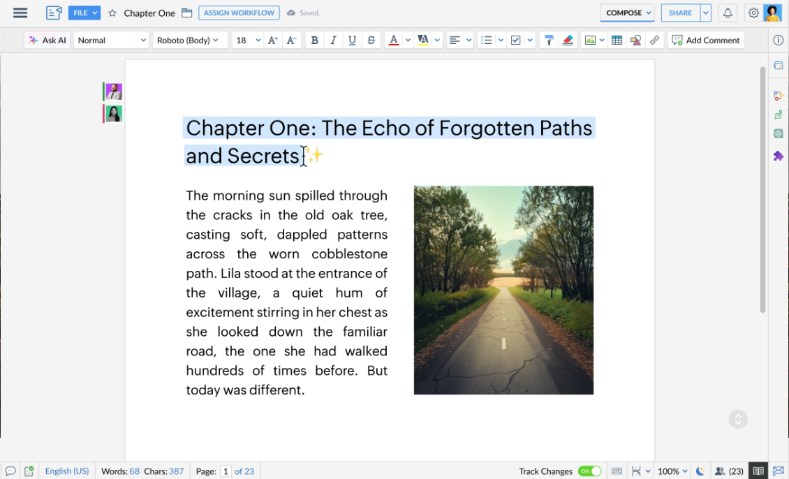 Zoho Writer is Google Docs Alternatives for Creating Smarter Documents. Image powered by FuseBase.