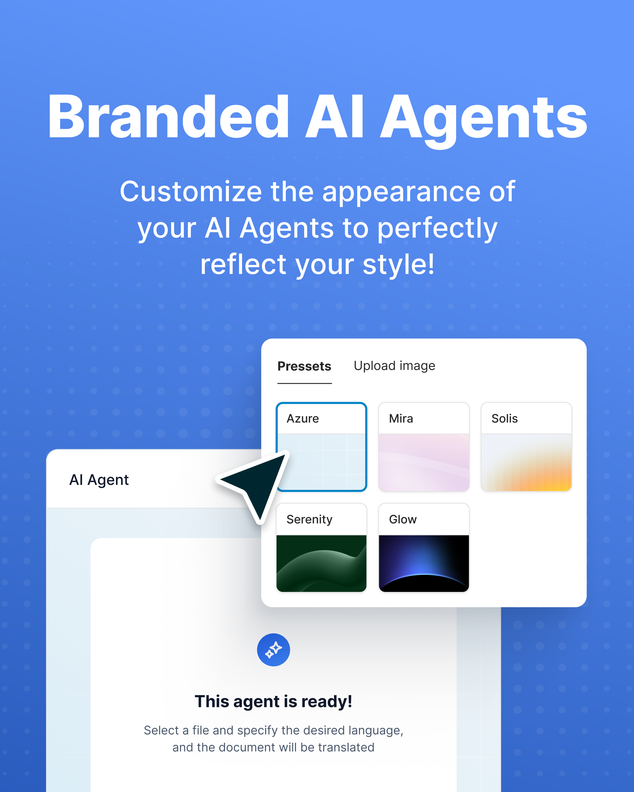 Customization of the appearance of AI Agents. Image by FuseBase.