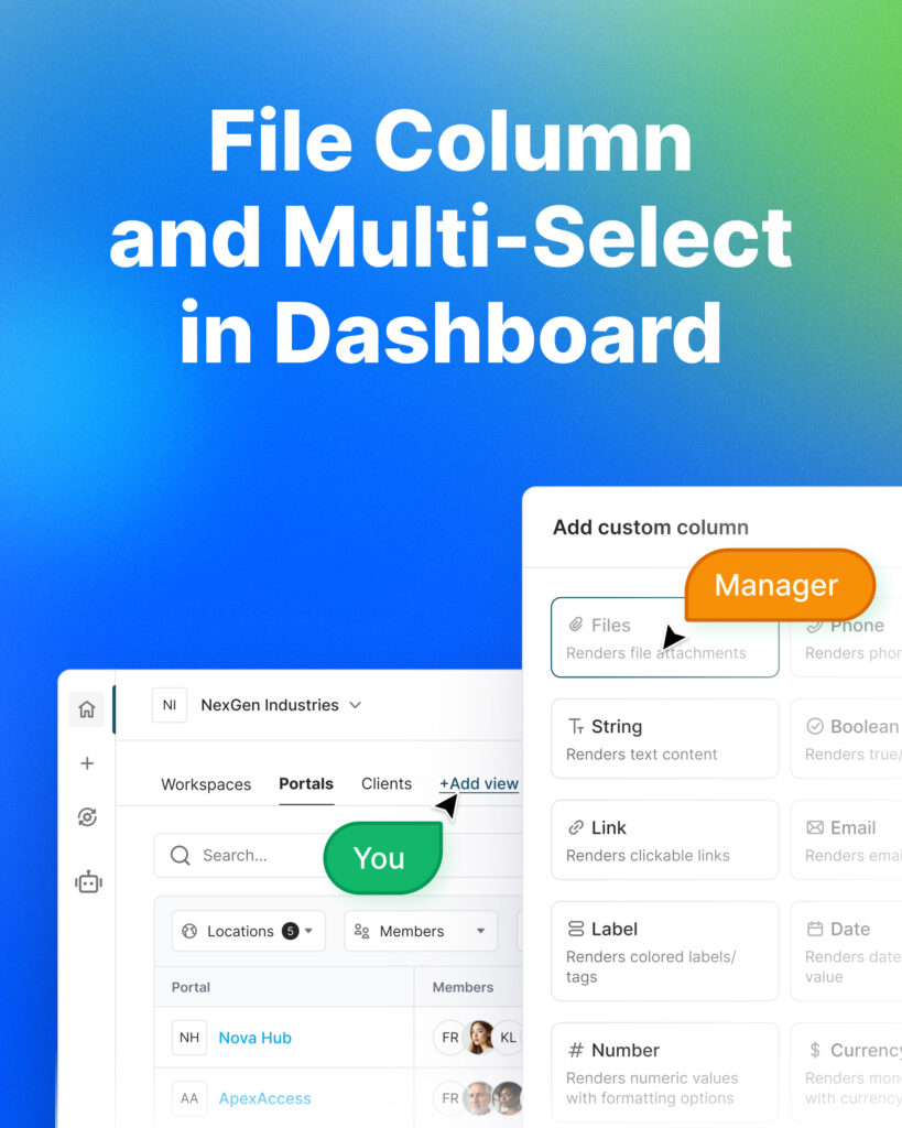 File column. Image powered by FuseBase.