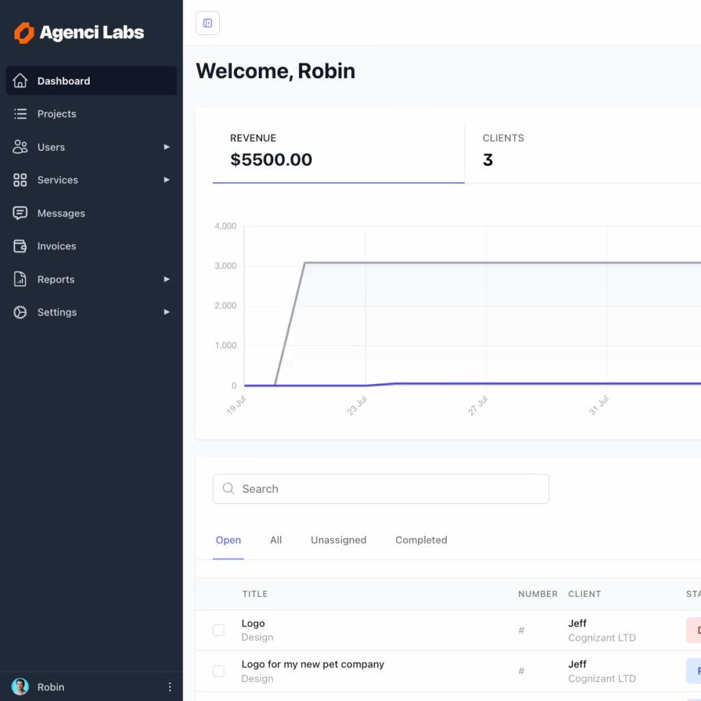 ManyRequests client portal interface 2026. Image powered by FuseBase.