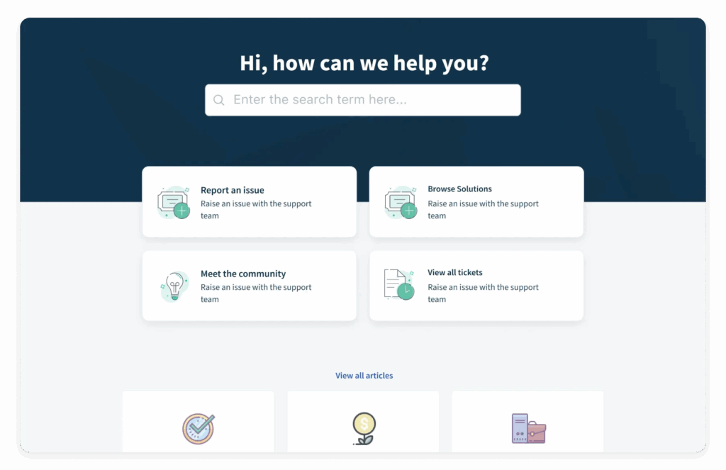 Freshdesk customer portal interface 2026. Image powered by FuseBase.
