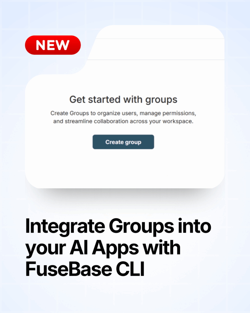 Integrate Groups into your AI Apps. Image powered by FuseBase.